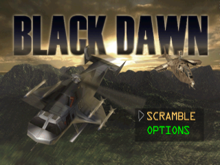 Black Dawn title screen for Playstation